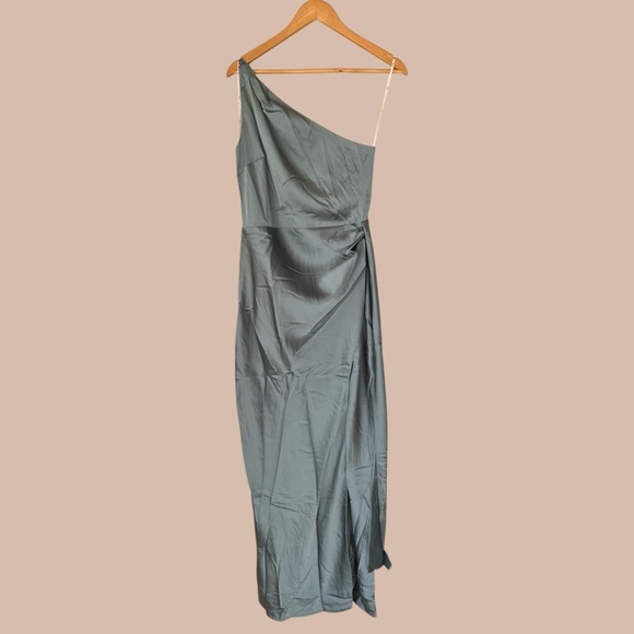 Lulu's Slate Blue One-Shoulder Maxi Dress - Picture 6 of 12
